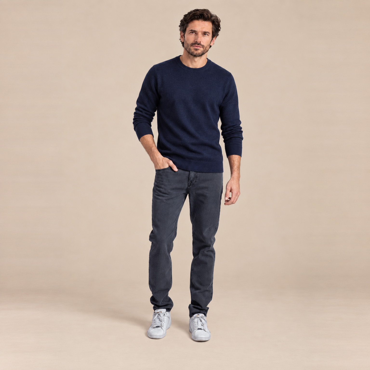 Jean homme coupe droite en coton et lyocell