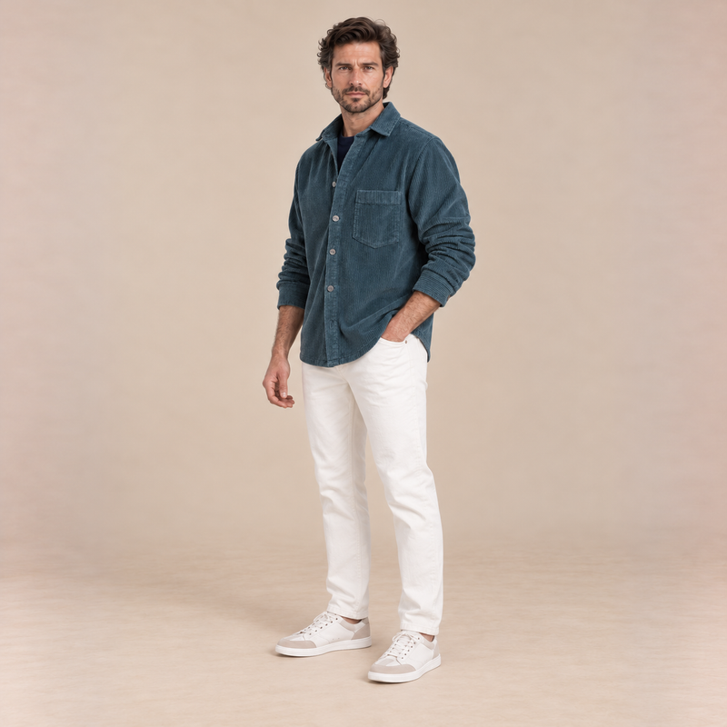 Surchemise homme en velours côtelé