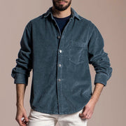 SURCHEMISE VELOURS CÔTELÉ VERT SAPIN