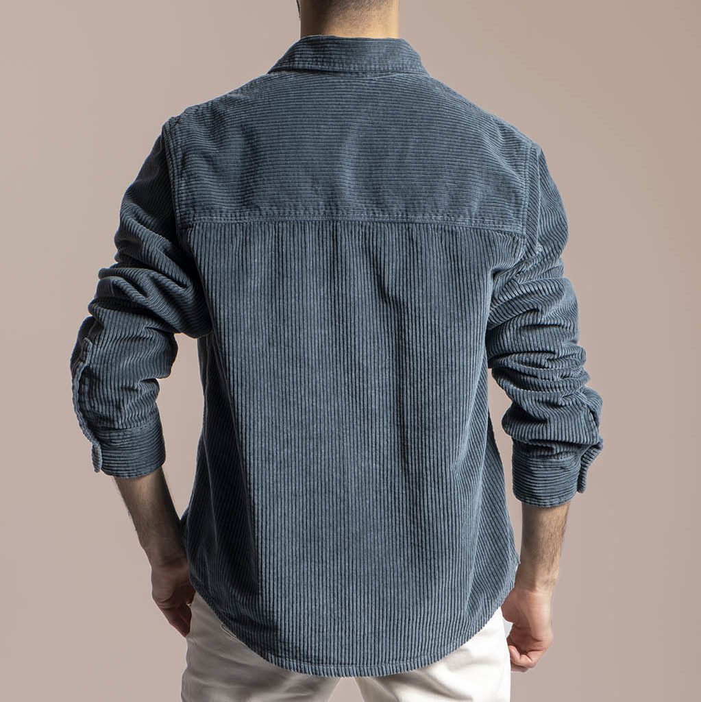 SURCHEMISE VELOURS CÔTELÉ VERT SAPIN