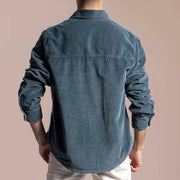 SURCHEMISE VELOURS CÔTELÉ VERT SAPIN