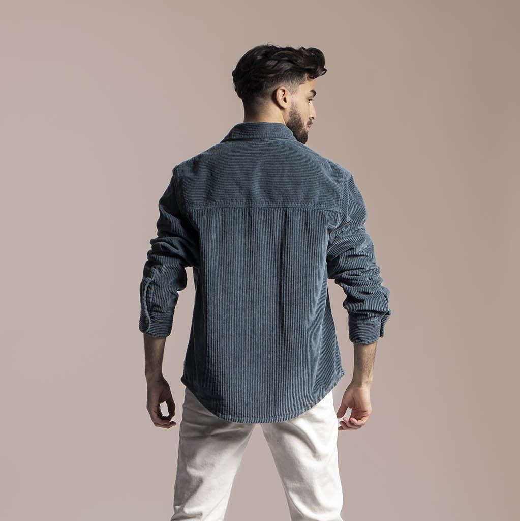 SURCHEMISE VELOURS CÔTELÉ VERT SAPIN