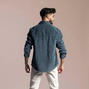 SURCHEMISE VELOURS CÔTELÉ VERT SAPIN