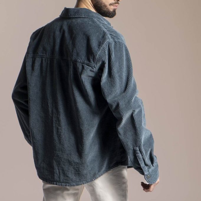 SURCHEMISE VELOURS CÔTELÉ VERT SAPIN