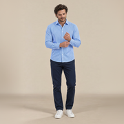 Chemise homme rayée en popeline de coton