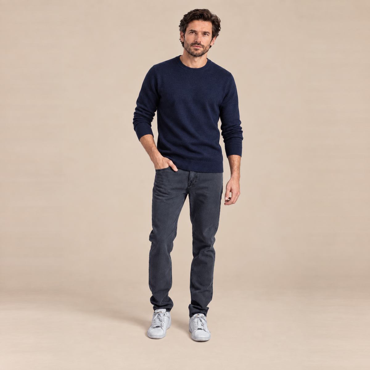 Jean homme coupe droite en coton et lyocell