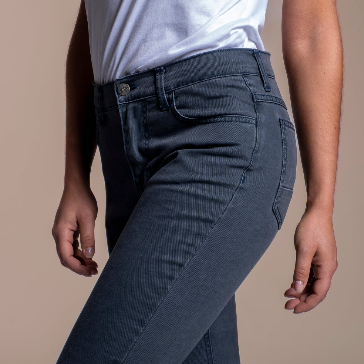 Jean femme coupe ajustée en coton et lyocell