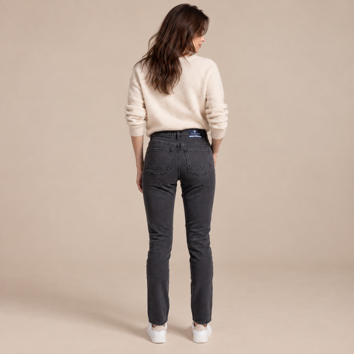 Jean femme coupe droite en coton et lyocell
