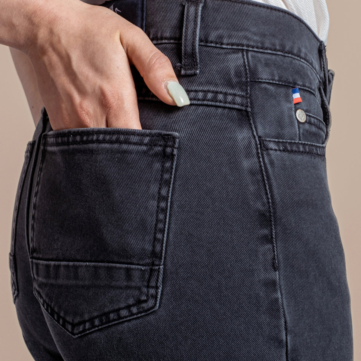 Jean femme coupe droite en coton et lyocell