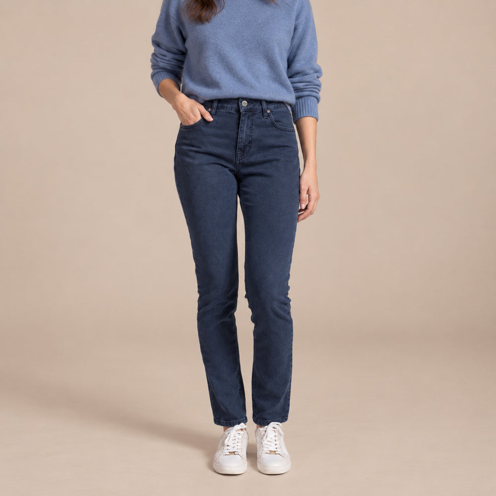 Jean femme coupe droite en coton et lyocell