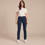 Jean femme coupe droite en coton et lyocell