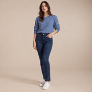 Jean femme coupe droite en coton et lyocell