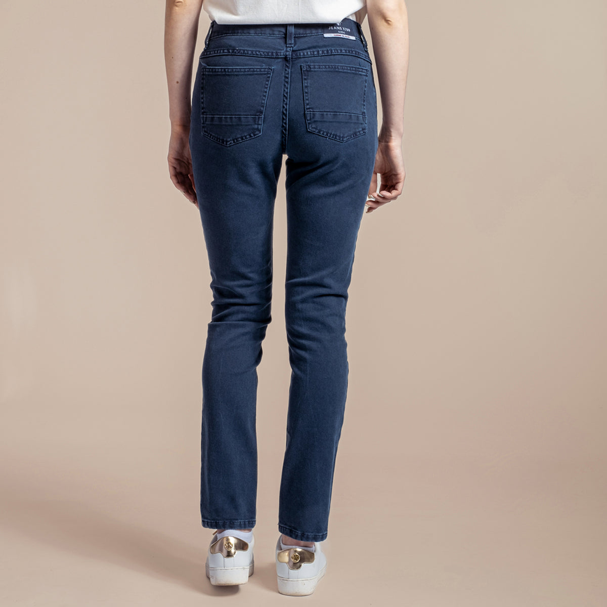 Jean femme coupe droite en coton et lyocell