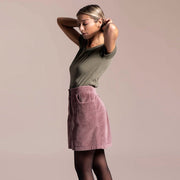 JUPE COURTE VELOURS CÔTELÉ