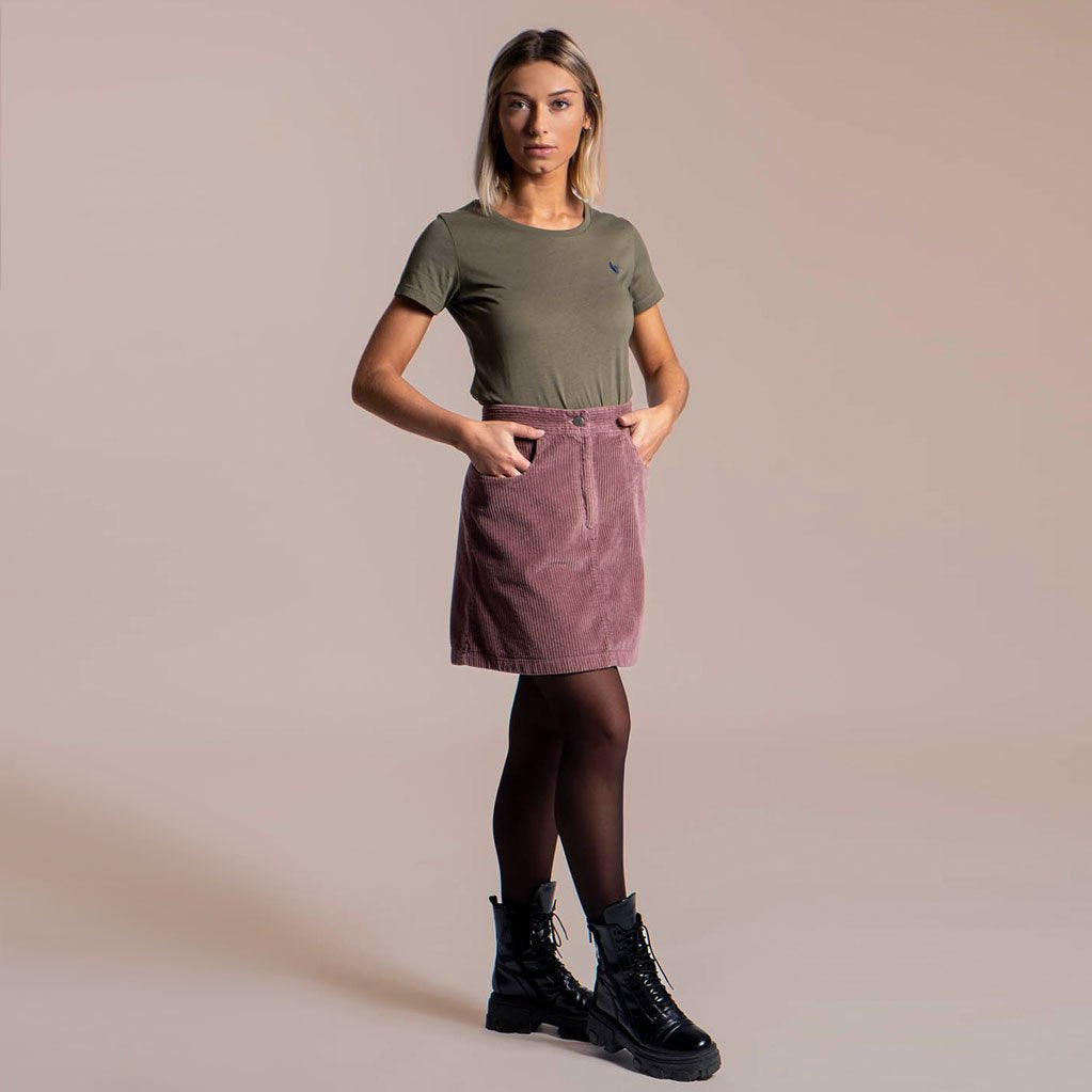 JUPE COURTE VELOURS CÔTELÉ