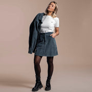 JUPE COURTE VELOURS CÔTELÉ