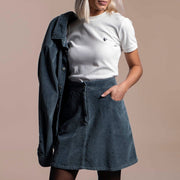 JUPE COURTE VELOURS CÔTELÉ