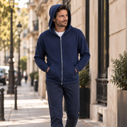 Sweat à capuche zippé en coton bio