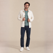 Veste workwear écrue en coton et lyocell